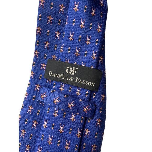 Daniel De Fasson Blue Silk Bodybuilder Necktie - Picture 5 of 5
